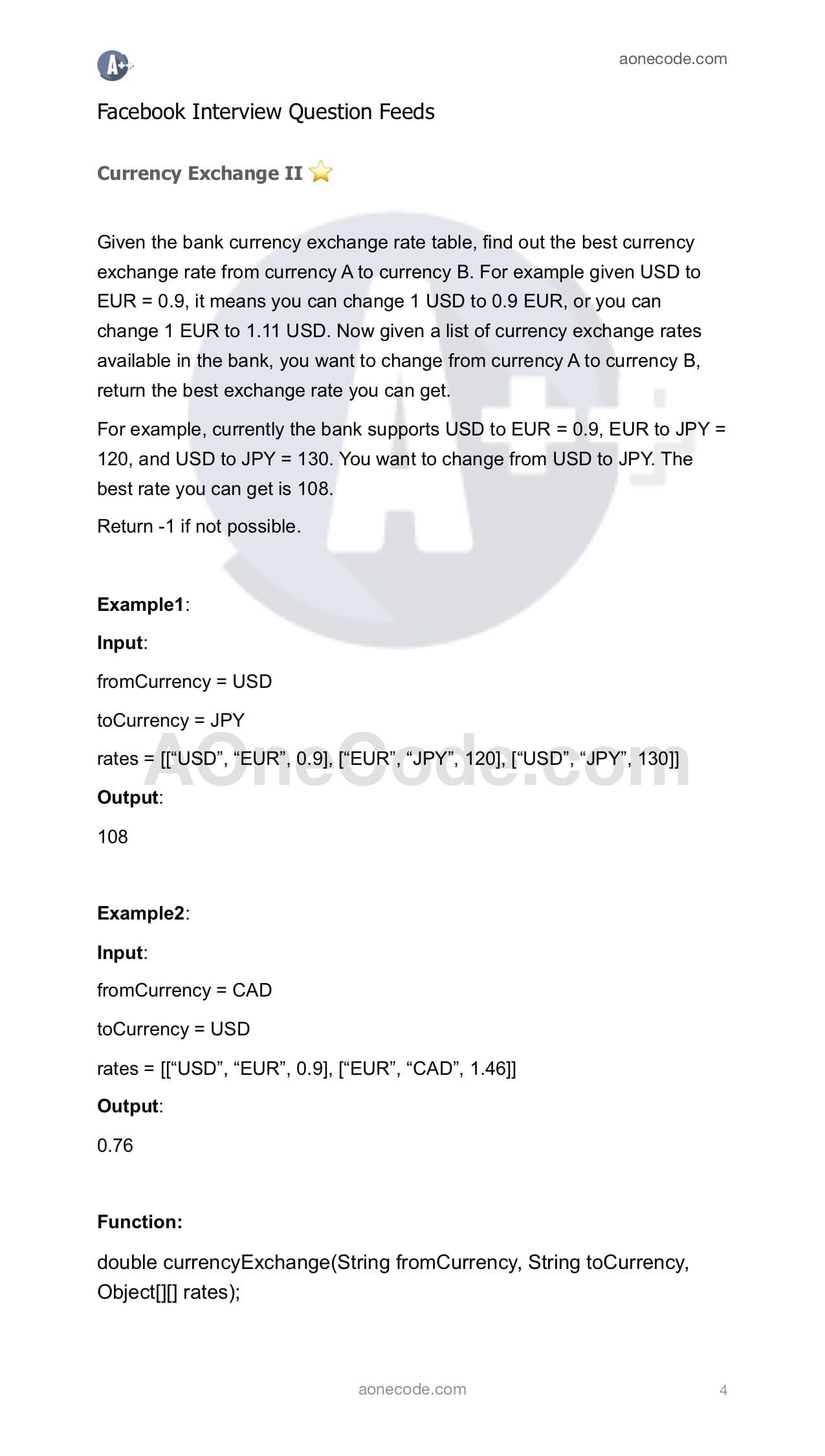 Currency Exchange II